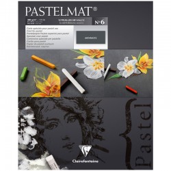 Блокнот для пастели 12 листов Pastelmat, 24х30 см, 360 гр/м2, бархат, антрацит, артикул 96004