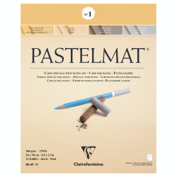 Блокнот для пастели 12 листов Pastelmat, 24х30 см, 360 гр/м2, бархат, цветной блок, артикул 96017