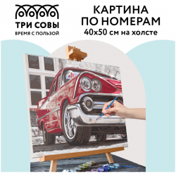 Картина по номерам "Красная машина", 40х50, с акриловыми красками и кистями на холсте