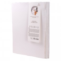Акварельная бумага  35х50 см 100% хлопок, 300 гр./м2, Лилия Холдинг, упаковка 5 листов