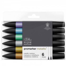 Маркер на спиртовой основе набор 6 цветов Promarker, Металлик, артикул 290135