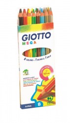 Карандаши цветные 8 цветов GIOTTO, толстый грифель 5,5мм, артикул 225400