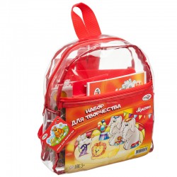 Набор для детского творчества "Мультики", 12+1 предметов, в рюкзаке, артикул 2405192
