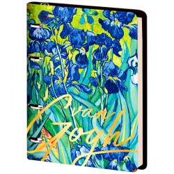 Тетрадь на кольцах А5, 80л. ЛАЙТ, кожзам, Greenwich Line "Vision. Van Gogh. Irises", тон. блок