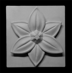 Орнамент цветок лотоса, гипс, 32 х 36 см, Экорше, артикул 60-615