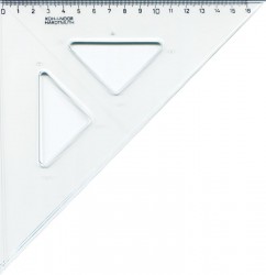 Треугольник 45°, 16см, небьющийся пластик, артикул 74420000000