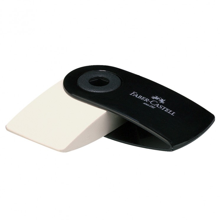 Ластик "Sleeve Mini", прямоугольный, 54х25х13мм, черный пластиковый футляр