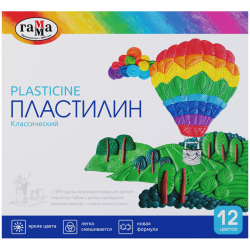 Пластилин в наборе 12 цветов Классическая, артикул 281033