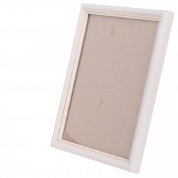 Рамка со стеклом 10х15 см, шир. 16 мм, деревянная, белый / золотой контур, БС 229 МБ