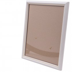 Рамка со стеклом 10х15 см, шир. 16 мм, деревянная, белый / золотой контур, БС 230 ЛБ + комплект крепежа