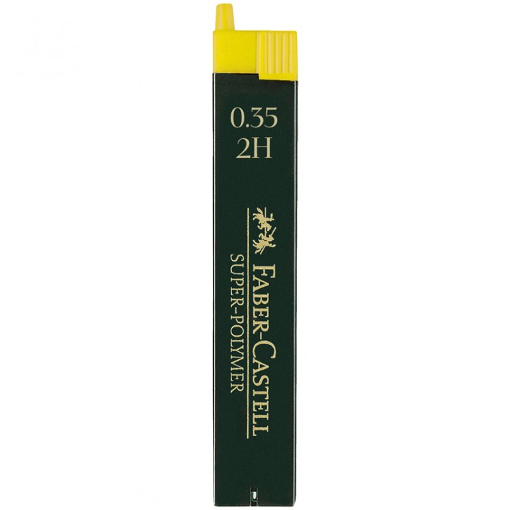 2H Грифели для механических карандашей "Super-Polymer", 12шт., 0,35мм,  артикул 120312