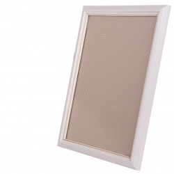 Рамка со стеклом 10х15 см, шир. 23 мм, деревянная, белый / золотой контур, БС 232 ЛБ