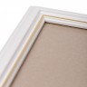 Рамка со стеклом 10х15 см, шир. 23 мм, деревянная, белый / золотой контур, БС 232 ЛБ + комплект крепежа