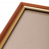 Рамка со стеклом 10х15 см, шир. 14 мм, деревянная, под красное дерево / золотой, БС 302 + комплект крепежа