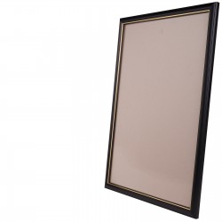 Рамка со стеклом 13х18 см, шир. 23 мм, деревянная, черный / золотой контур, БС 232 МЧ