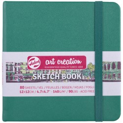 Скетчбук 12х12 см,  80 листов,  140 гр/м2, твердый переплет, Art Creation, обложка Зеленый лес, аритикул 9314334M