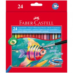 Акварельные карандаши 24 цвета + кисть, Рыбки (Fish Design), артикул 114425