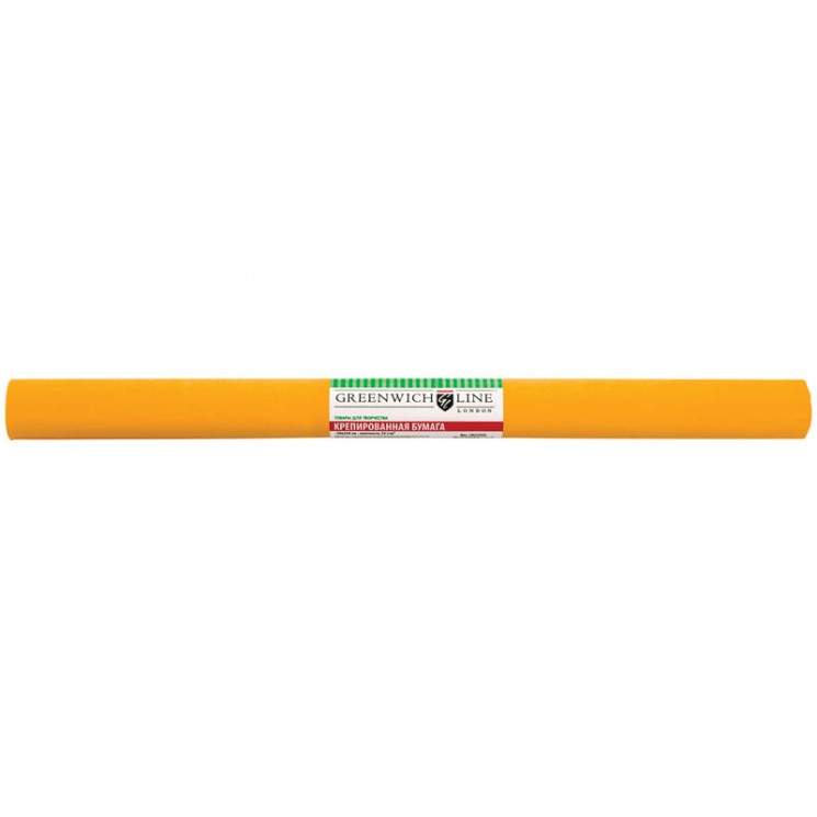 Бумага крепированная 50x250 см, 32 г/м2, светло-оранжевая, в рулоне