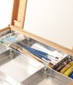 Ящик художника М/101 с ячейками и пеналом для кистей и красок, с палитрой, бук