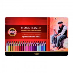 Акварельные карандаши 36 цветов Mondeluz  в металлическом пенале, артикул 3725036001PL