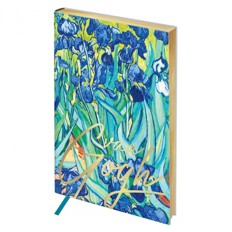 Записная книжка А5 80л. ЛАЙТ, кожзам, Greenwich Line "Vision. Van Gogh. Irises", тон. блок, зол.срез