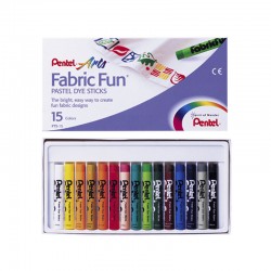 Пастель для ткани Pentel "FabricFun Pastels", 15 цветов, картон. упак.