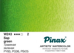 Акварель Pinax №243 Травяная Зеленая, кювета 2,5 мл