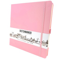 Скетчбук 20х20 см, 80 листов, 140 гр/м2, твердая обложка, Розовый, Sketchmarker, артикул 2315005SM