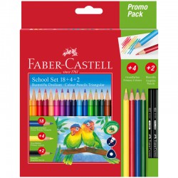 Карандаши цветные 18 цветов плюс карандаши в картонном промо пенале, артикул 201597