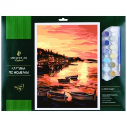 Картина по номерам "Залив" A3, с акриловыми красками, картон