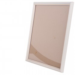 Рамка со стеклом 25х30 см, шир. 16 мм, деревянная, белый / золотой контур, БС 230 МБ + комплект крепежа