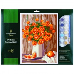 Картина по номерам "Оранжевое настроение" A3, с акриловыми красками, картон