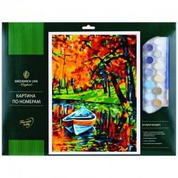 Картина по номерам "Осенний пейзаж" A3, с акриловыми красками, картон