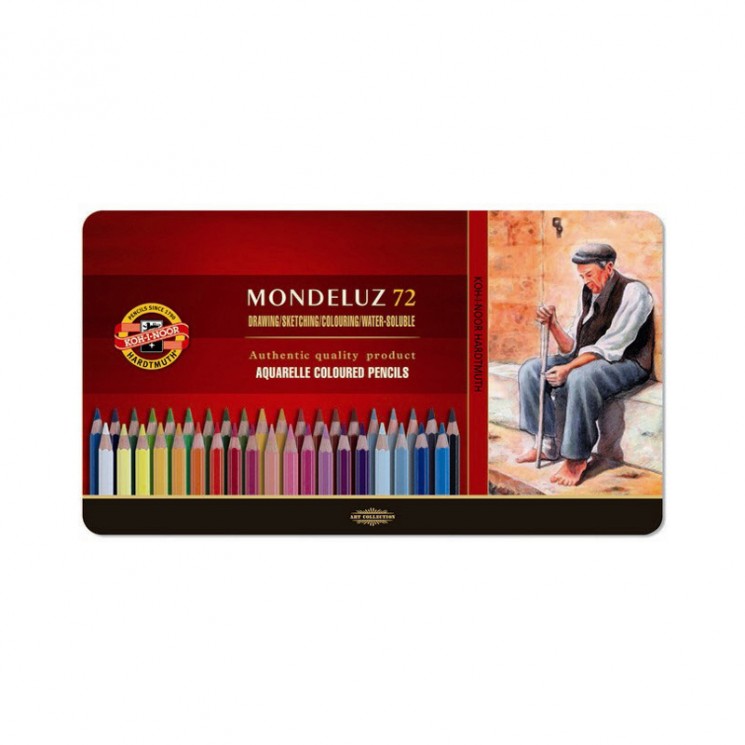 Акварельные карандаши 72 цвета Mondeluz  в металлическом пенале, артикул 3727072001PL