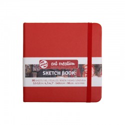 Скетчбук 12х12 см,  80 листов,  140 гр/м2, твердый переплет, Art Creation, обложка красная, артикул 9314204M