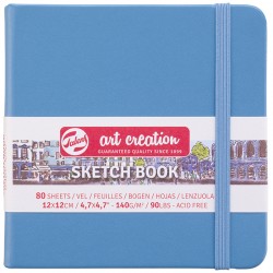 Блокнот/Скетчбук 12х12 см,  80 листов,  140 гр/м2, твердый переплет, Art Creation, обложка синяя, артикул 9314214M