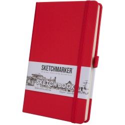 Блокнот/Скетчбук 09х14 см,  80 листов, 140 гр/м2, твердая обложка, Красный, Sketchmarker, артикул 2314201SM