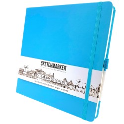 Скетчбук 20х20 см, 80 листов, 140 гр/м2, твердая обложка, Небесно-голубой, Sketchmarker, артикул 23142975SM