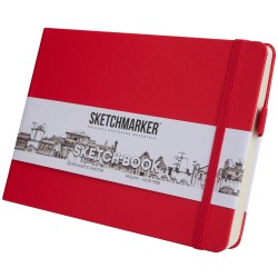 Блокнот/Скетчбук 14,8х21 см (А-5),  80 листов, 140 гр/м2, твердая обложка, Красный, пейзаж, Sketchmarker, артикул 2314204SM