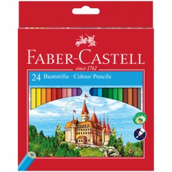 Карандаши цветные Замок 24 цвета в картонном пенале, артикул 120124