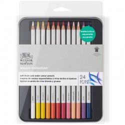 Акварельные карандаши  24 цвета в металлическом пенале Winsor&Newton, артикул 490015
