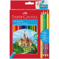 Карандаши цветные Замок 36 цветов + 4 доп.цвета в картонном пенале, артикул 110336