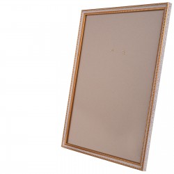 Рамка со стеклом 30х40 см, шир. 17 мм, пластиковая, золотой орнамент / белый кракелюр, БС 965Г