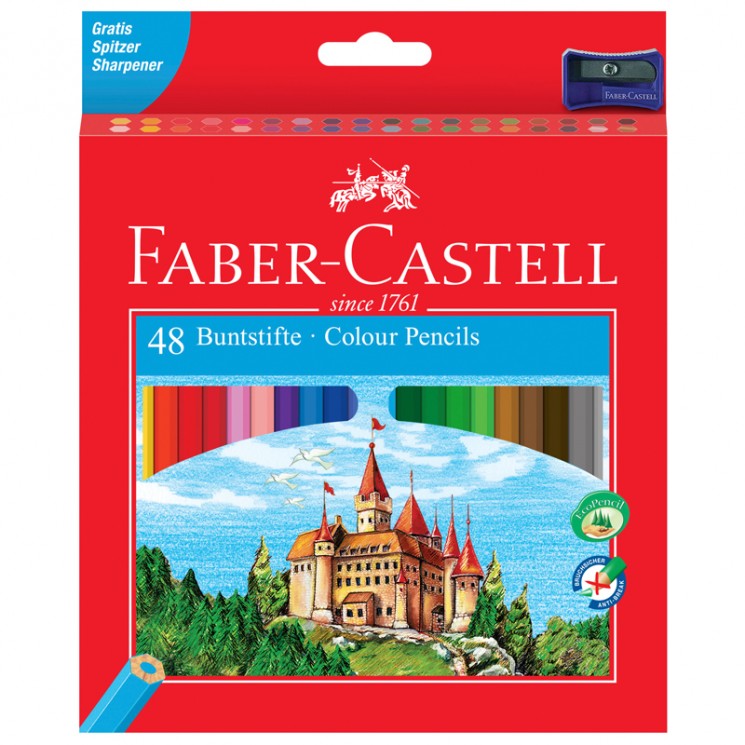 Карандаши цветные Замок 48 цветов в картонном пенале, артикул 120148