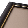 Рамка со стеклом 35х50 см, шир. 23 мм, деревянная, черный / золотой контур, БС 232 МЧ + комплект крепежа