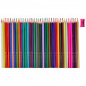 Карандаши цветные трехгранные c точилкой  36 цветов в картонном пенале, артикул 120536