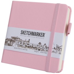 Блокнот/Скетчбук 12х12 см,  80 листов, 140 гр/м2, твердая обложка, Розовый, Sketchmarker, артикул 2315002SM