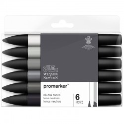 Маркеры на спиртовой основе набор 6 цветов Promarker, Нейтральные оттенки, артикул 290154