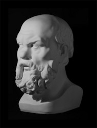 Гипс. Голова Сократа, h=40 см, Экорше, артикул 10-103