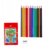 Карандаши цветные трехгранные Jumbo Grip 12 цветов в картонном пенале, артикул 110912